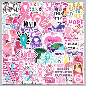 50 pieces /set Anti Disease Cancer Stickers Positive Energy Pink Waterproof Decorative Stickers