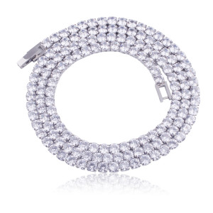 Stainless steel Zircon necklace bracelet, men's and women's tennis bracelet