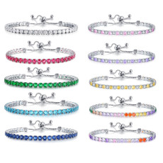 Color 4.0 Zircon Tennis Pulling Bracelet Crystal Wholesale