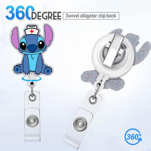 Cartoon Acrylic Easy Pull Buckle for Medical Care Badge Reel ID holder