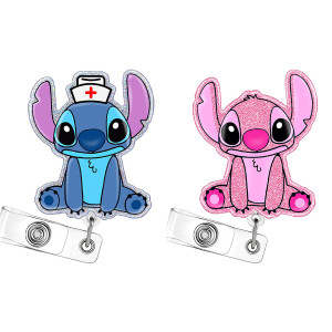 Cartoon Acrylic Easy Pull Buckle for Medical Care Badge Reel ID holder