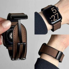 Suitable for Apple iWatch Watch with Crazy Horse Leather Magnetic Buckle Strap