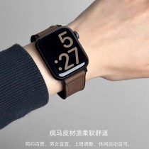 Suitable for Apple iWatch Watch with Crazy Horse Leather Magnetic Buckle Strap