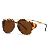 Popular Sunglasses Street Photography Instagram Internet Celebrity Model Geometric Metal Frame Sunglasses Female