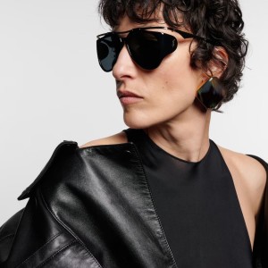 Popular Sunglasses Street Photography Instagram Internet Celebrity Model Geometric Metal Frame Sunglasses Female