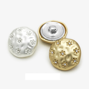 20mm snap button metal rhinestone Golden Silver Flower Pearl Snowflake love