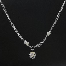 Necklace flame moonstone necklace couple collarbone necklace