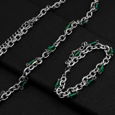 Necklace, clothing accessories, titanium steel collarbone necklace, Cuban couple