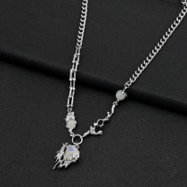 Necklace flame moonstone necklace couple collarbone necklace