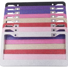 Acrylic stainless steel license plate frame, American style diamond inlaid license plate frame, factory direct sales