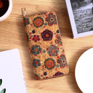 Bohemian multifunctional hand-held bag, wood grain wallet, women's bag, card bag, PU small bag