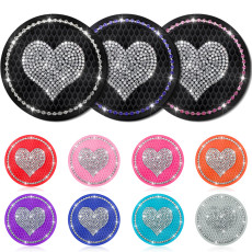 Water cup pad, car mounted diamond studded anti slip pad, heart-shaped insulation pad