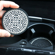New Totem Car Cup Mat with Diamond Inlaid Car Anti slip Mat and Thermal Insulation Mat