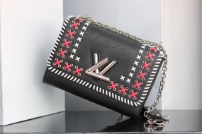 new 50281 large louis vuitton  handbag Denim M size adjustable chain size 23*18*8cm