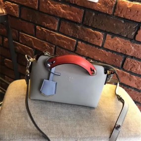 FENDI BAGgray red bag of leather handbag