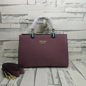Prada bag Lavender leather business city women's bag high quality luxury