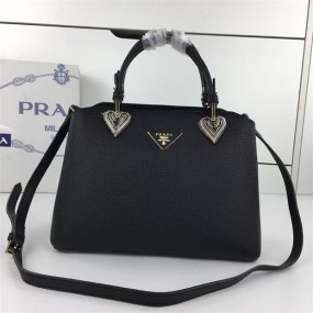 Prada bag luxury leather black leather bag handbag with handbag