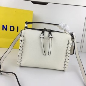 FENDI BAG white leather bag with elegant single shoulder bag