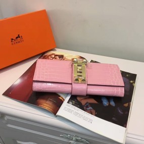 hermes bag new  EGEE  clutch bagbaby pink Crocodile skin 29cm