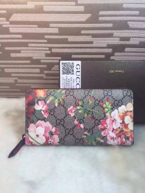 printing PVC red hot selling new flowers, long zipper wallet, fashion casual PVC material wallet wallet