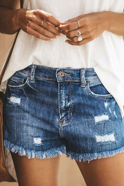 jean shorts with tassels