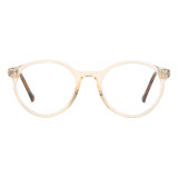 Medium Brown Round Acetate Glasses with Clip On Sunglasses LC7813 - Elegant & Functional