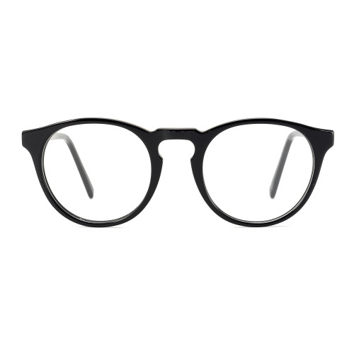 Olet Round Prescription Glasses Black Acetate Frame Medium Size 2232020