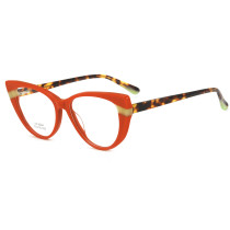 Olet Cat Eye Prescription Glasses Red Acetate Frame Medium Size LM6004C4