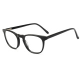 Olet Classic Round Prescription Glasses Black Acetate Frame Medium Size 2242020