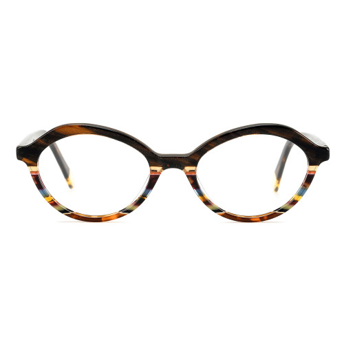 Olet Cat Eye Prescription Glasses Multicolor Acetate Frame Medium Size LA1063C2
