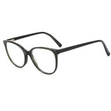 Olet Round Prescription Glasses Dark Green Acetate Frame Medium Size 2202083