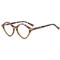 Olet Cat Eye Prescription Glasses Multicolor Acetate Frame Oversized LA1069C4