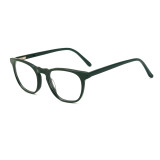 Olet Classic Round Prescription Glasses Green Acetate Frame Medium Size 2242097