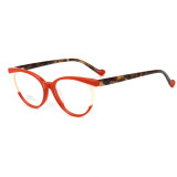 Olet Cat Eye Prescription Glasses Red Acetate Frame Medium Size LM6001C4