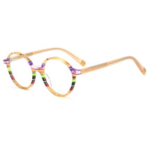 Olet Round Prescription Glasses Multicolor Acetate Frame Small Size LA1070C2
