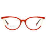 Olet Cat Eye Prescription Glasses Red Acetate Frame Medium Size LM6001C4