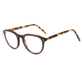 Olet Round Prescription Glasses Red Acetate Frame Medium Size 2142055