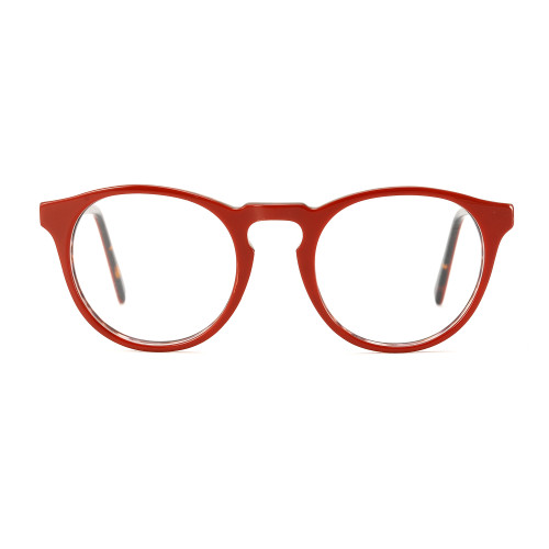 Olet Round Prescription Glasses Red Acetate Frame Small Size 2232094