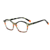 Olet Cat Eye Prescription Glasses Multicolor Acetate Frame Small Size LA1065C1