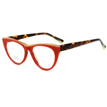 Olet Cat Eye Prescription Glasses Red Acetate Frame Medium Size LM6009C4