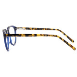 Olet Round Prescription Glasses Blue Acetate Frame Medium Size 2142054