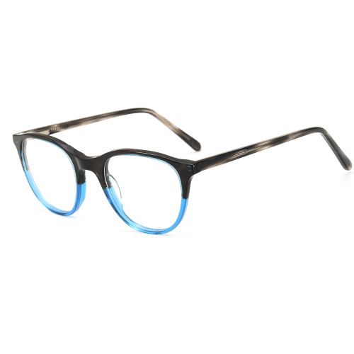 Olet Chic Round Prescription Glasses Multicolor Acetate Frame Medium Size 2262107