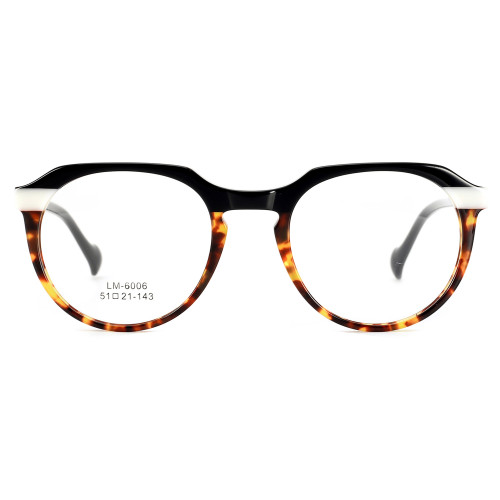 Olet Round Prescription Glasses Black/Tortoise Acetate Frame Medium Size LM6006C1