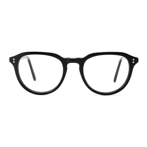 Olet Round Prescription Glasses Black Acetate Frame Medium Size 2142020
