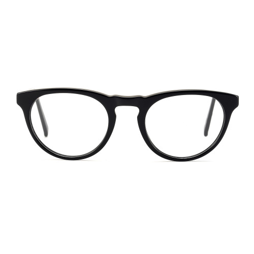 Olet Round Prescription Glasses Black Acetate Frame Medium Size 2152020