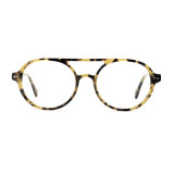 Olet Aviator Round Prescription Glasses Yellow Tortoise Acetate Frame Medium Size 2182075