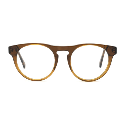 Olet Round Prescription Glasses Brown Acetate Frame Medium Size 2122066