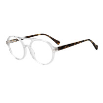 Olet Aviator Round Prescription Glasses Clear Acetate Frame Medium Size 2182074