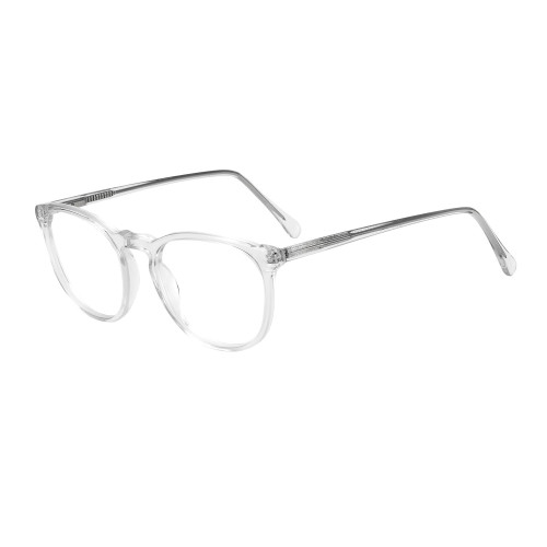 Olet Round Prescription Glasses Transparent Acetate Frame Medium Size 2212088