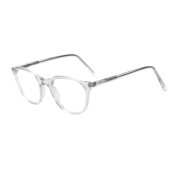 Olet Chic Round Prescription Glasses Transparent Acetate Frame Medium Size 2262108